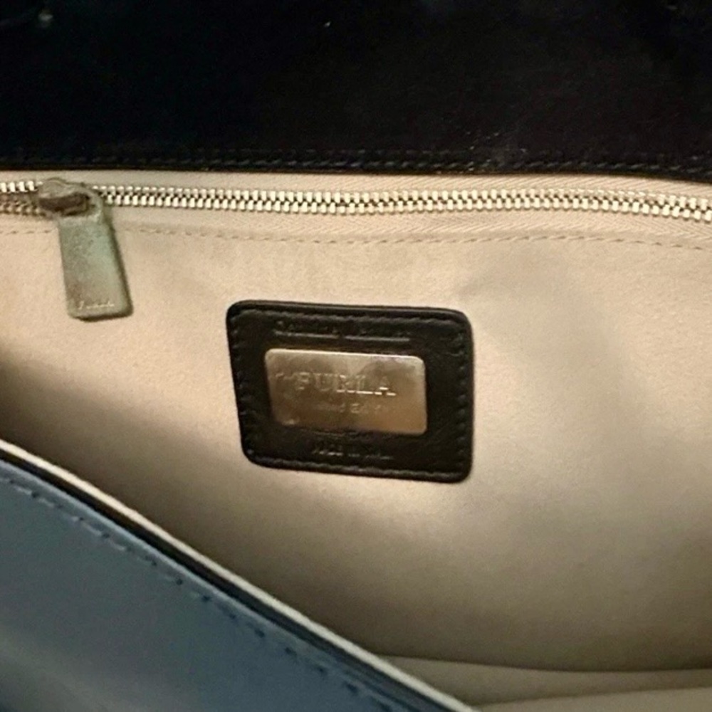 Furla Black leather shoulder bag purse 2-tone - Picture 6 of 7